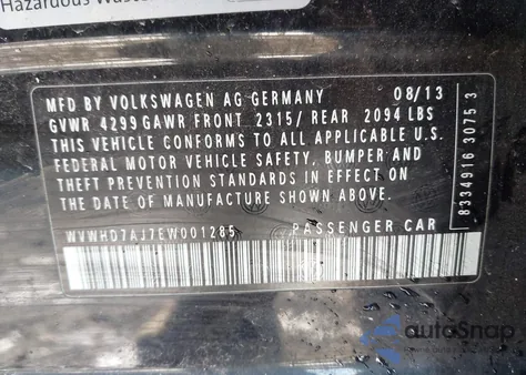 2014 Volkswagen Gti Driver's Edition z USA, uszkodzony, nr VIN WVWHD7AJ7EW001285